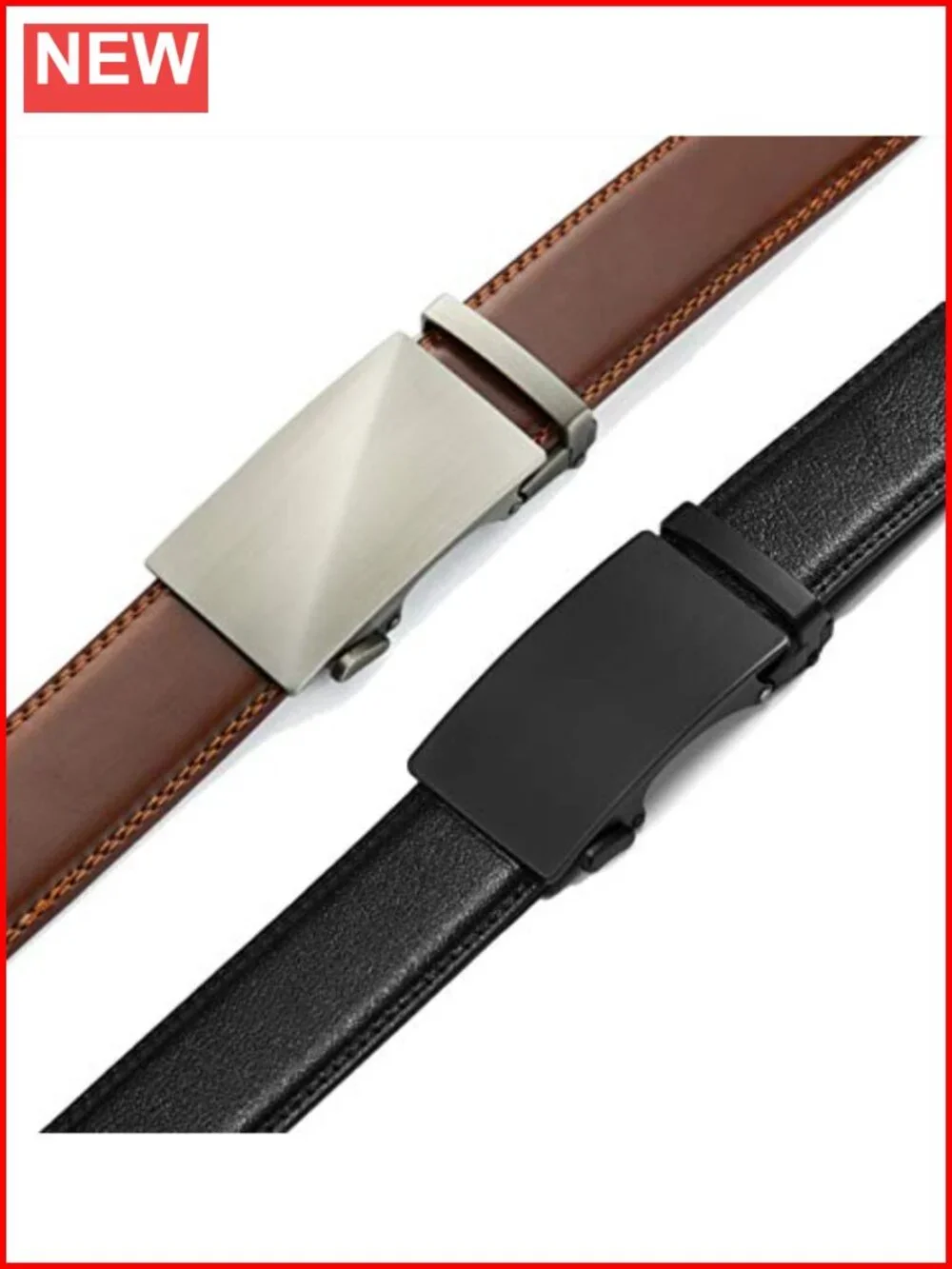 Genuine Leather Ratchet Belt Men 2 Pack Customizable Fit